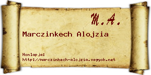 Marczinkech Alojzia névjegykártya
